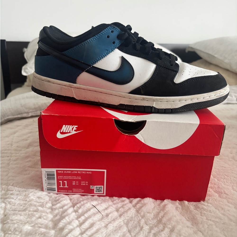 Nike Dunk Low Sneakers  - Black and Insustrial Blue